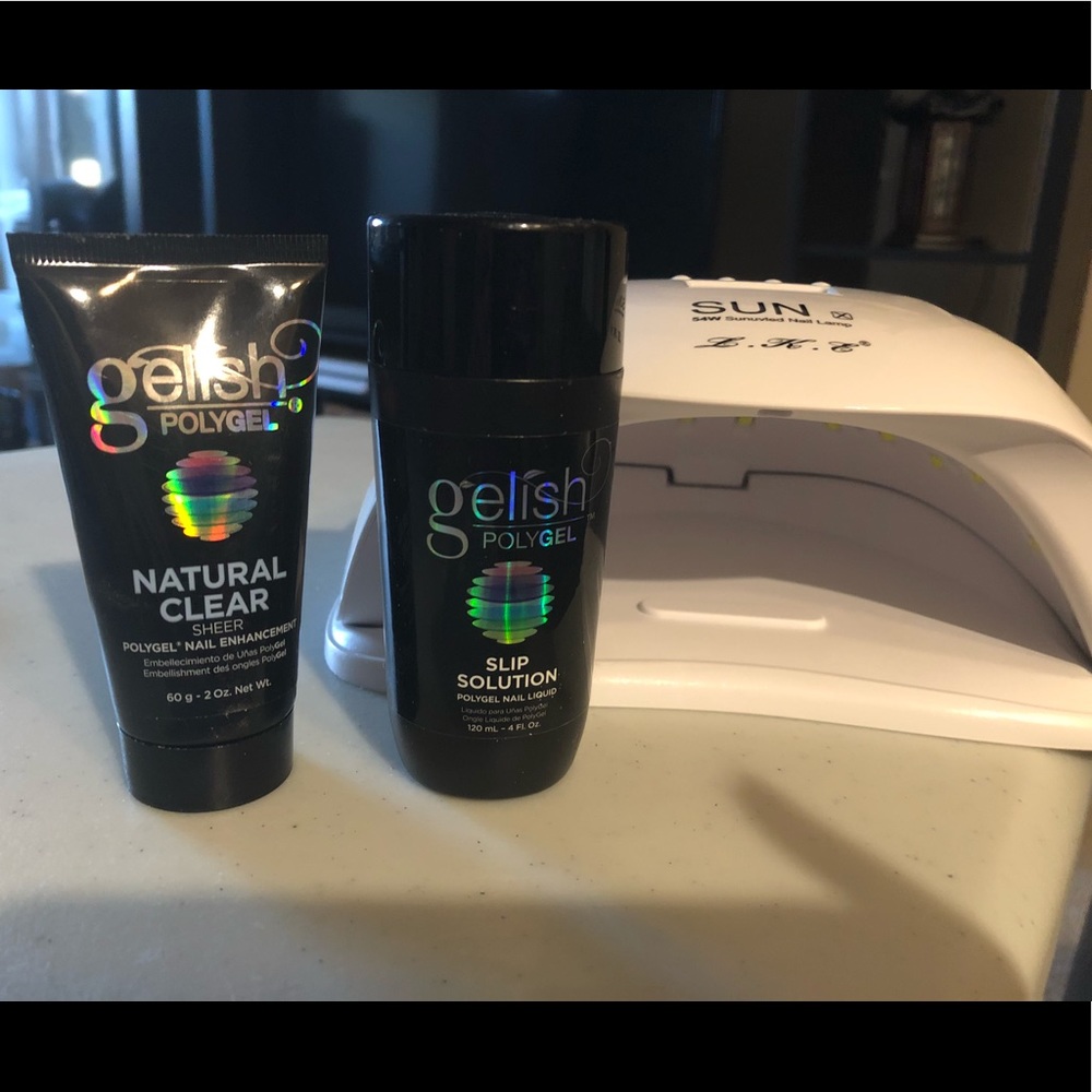 Gelish PolyGel and SUN 54w sunuvled nail lamp